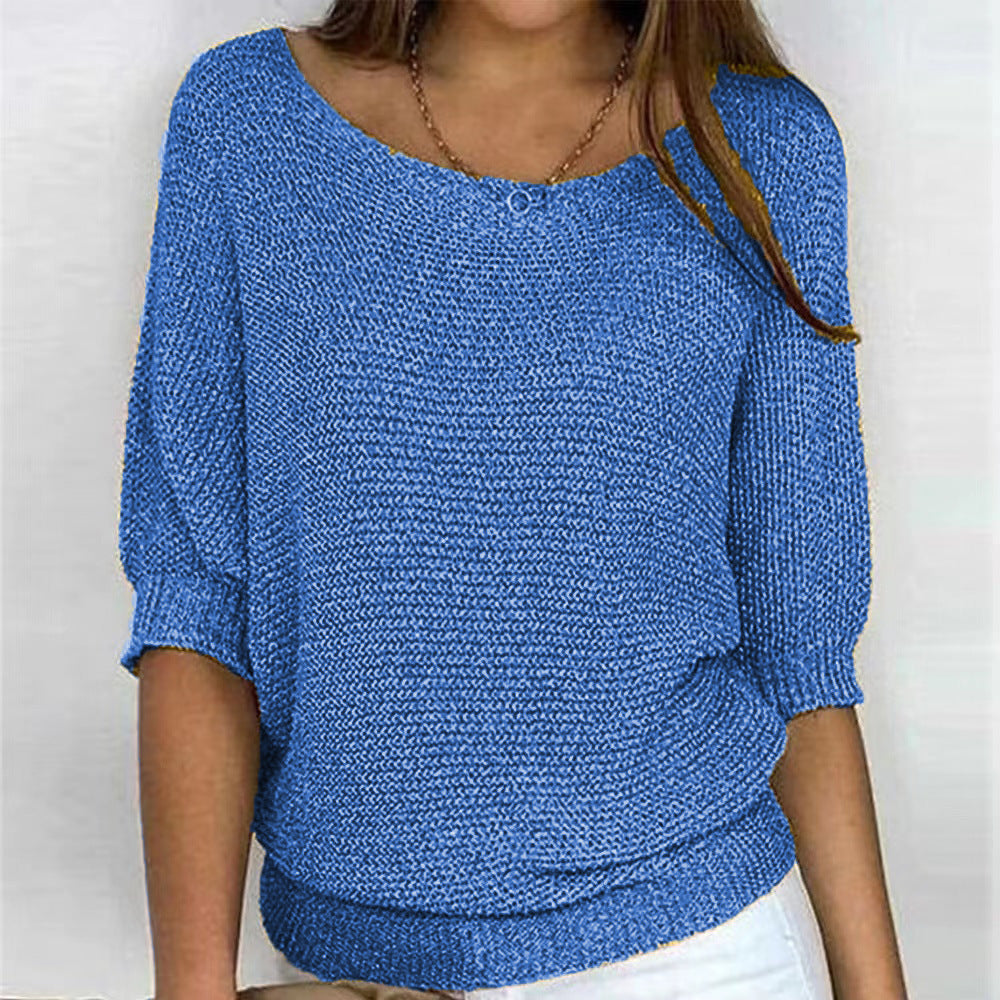 Sarah | Cosy Loose Knit Batwing Scoop Neck Autumn Jumper