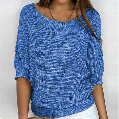 Sarah | Cosy Loose Knit Batwing Scoop Neck Autumn Jumper