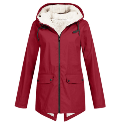 Harper | Waterproof Sherpa-Lined Hooded Rain Jacket