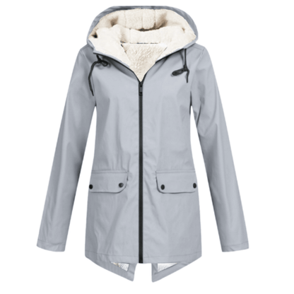 Harper | Waterproof Sherpa-Lined Hooded Rain Jacket