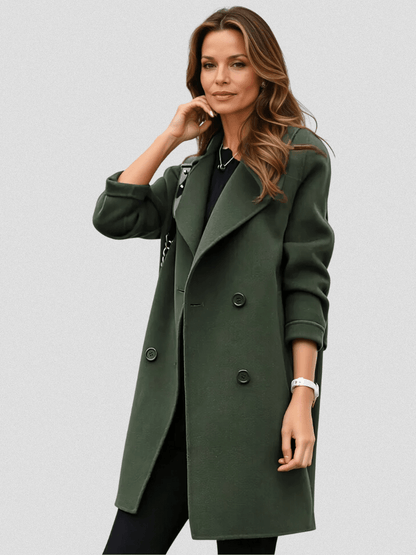 Ainsley | Wool Double-Breasted Longline Trench Coat