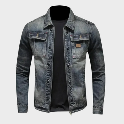 Euan | Classic Blue Denim Jacket with Chest Pockets