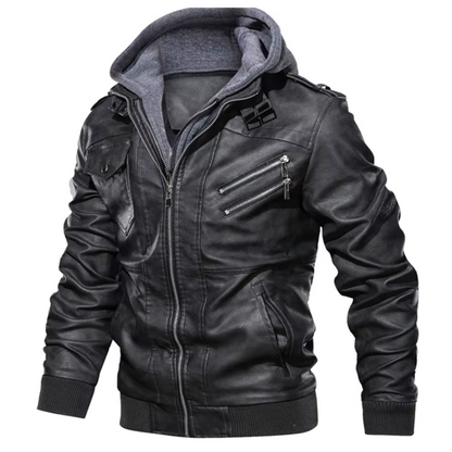 Humphrey | Hooded Leather Biker Jacket
