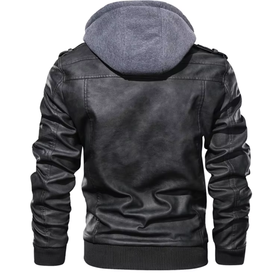 Humphrey | Hooded Leather Biker Jacket