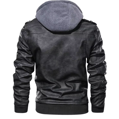 Humphrey | Hooded Leather Biker Jacket