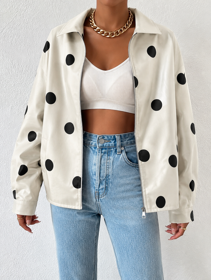 Leather Jacket for Women | Oversized Drop-Shoulder Collar
