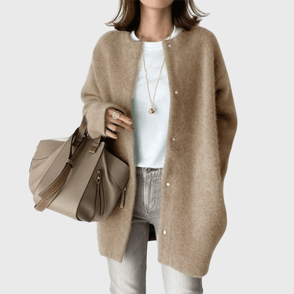 Averly | Longline Oversized Snap-Button Knit Cardigan