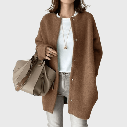Averly | Longline Oversized Snap-Button Knit Cardigan