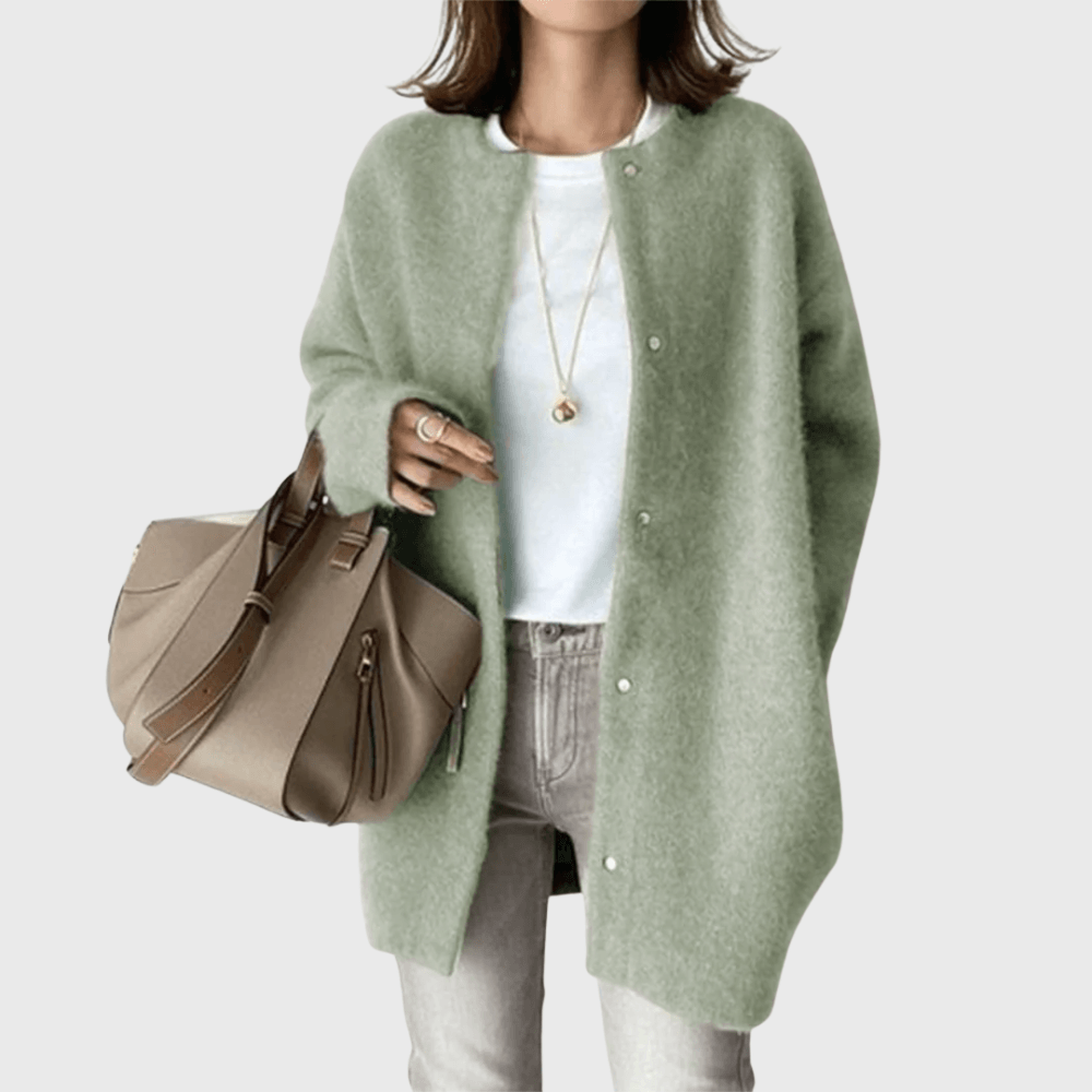 Averly | Longline Oversized Snap-Button Knit Cardigan