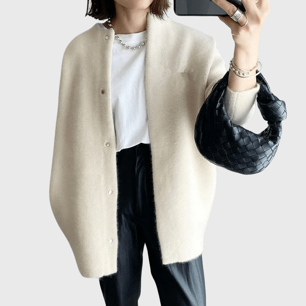 Averly | Longline Oversized Snap-Button Knit Cardigan