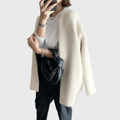 Averly | Longline Oversized Snap-Button Knit Cardigan