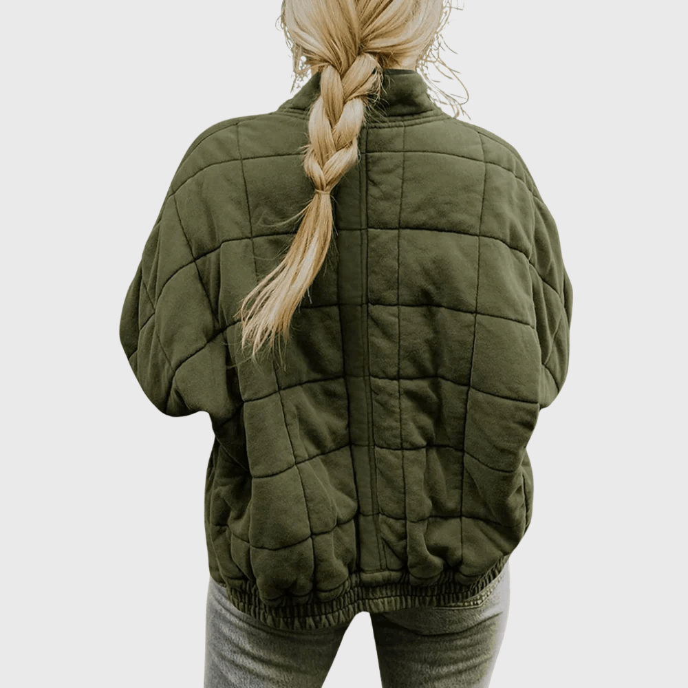 Orla | Oversized Quilted Bomber with Zip Front