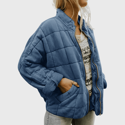 Orla | Oversized Quilted Bomber with Zip Front