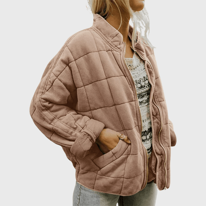 Orla | Oversized Quilted Bomber with Zip Front