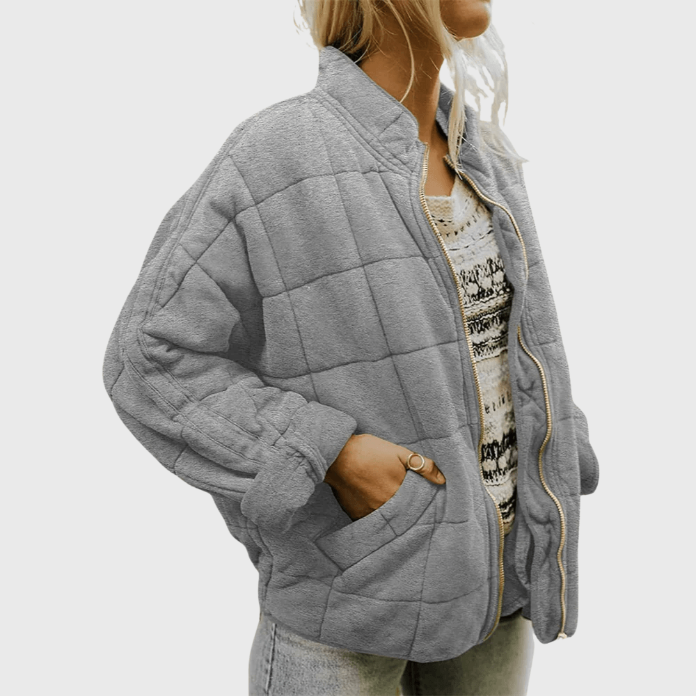 Orla | Oversized Quilted Bomber with Zip Front