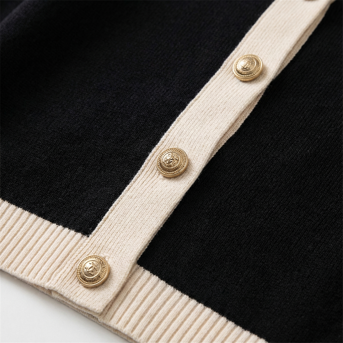 Wynn | Fine Knit Cardigan with Gold Buttons and Chest Pockets