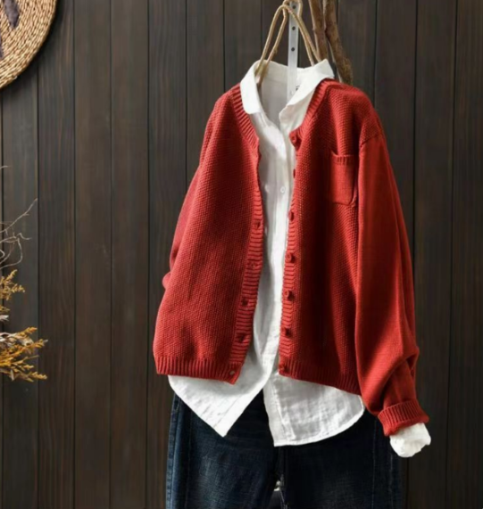 Margot | V-Neck Chunky Knit Cardigan