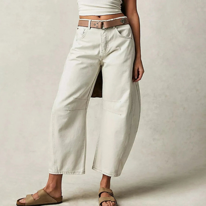 Fia | Mid Rise Barrel Leg Jeans