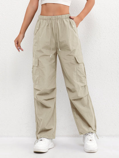 Ginny | Relaxed Cargo Trousers with Drawstring Hem