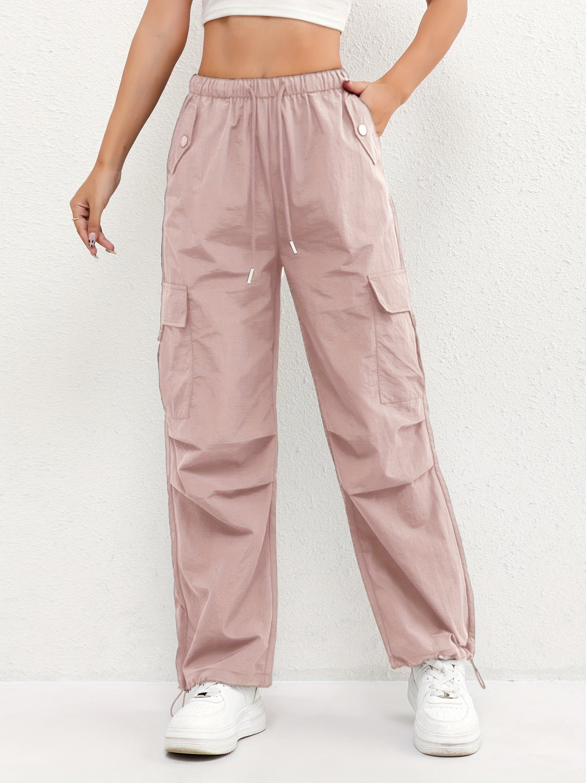 Ginny | Relaxed Cargo Trousers with Drawstring Hem