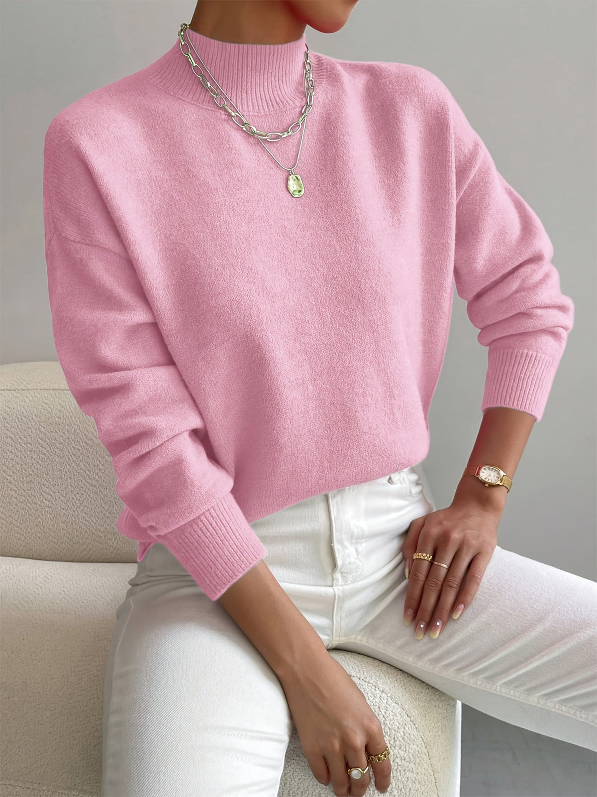 Ilona | Relaxed Mock Neck Knit Jumper