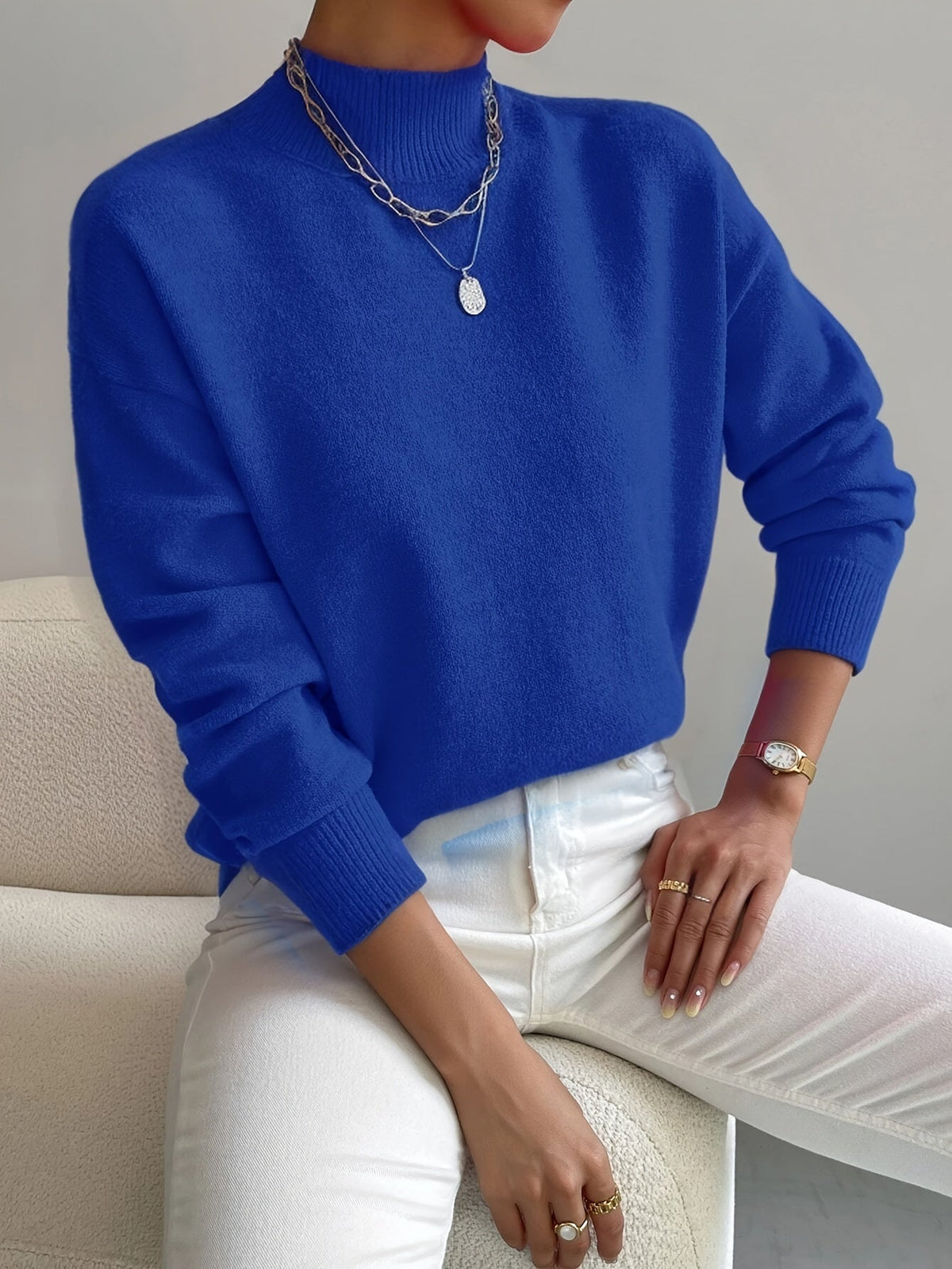 Ilona | Relaxed Mock Neck Knit Jumper