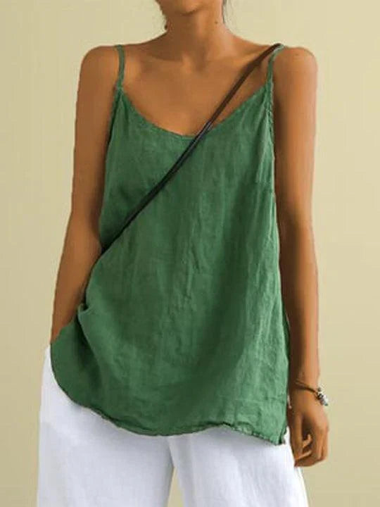 Emmeline | Linen-Style V-Neck Cami Top