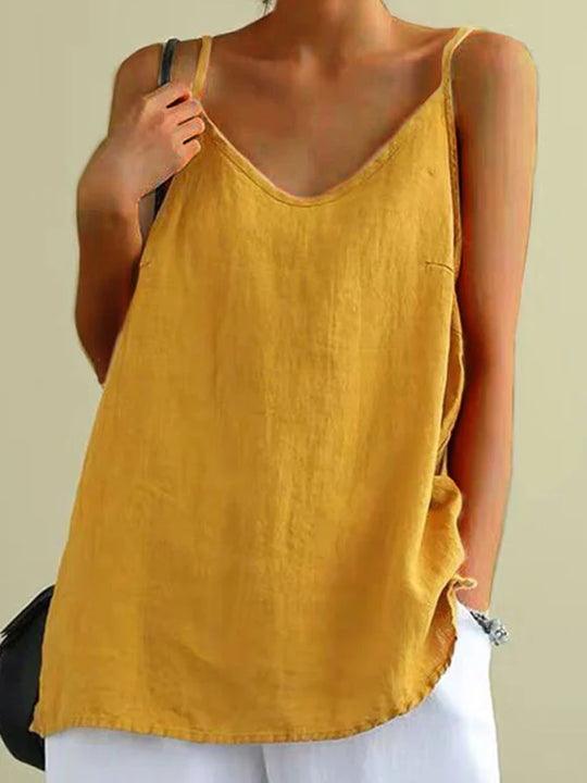 Emmeline | Linen-Style V-Neck Cami Top