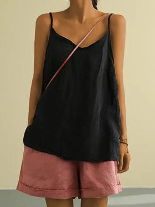 Emmeline | Linen-Style V-Neck Cami Top