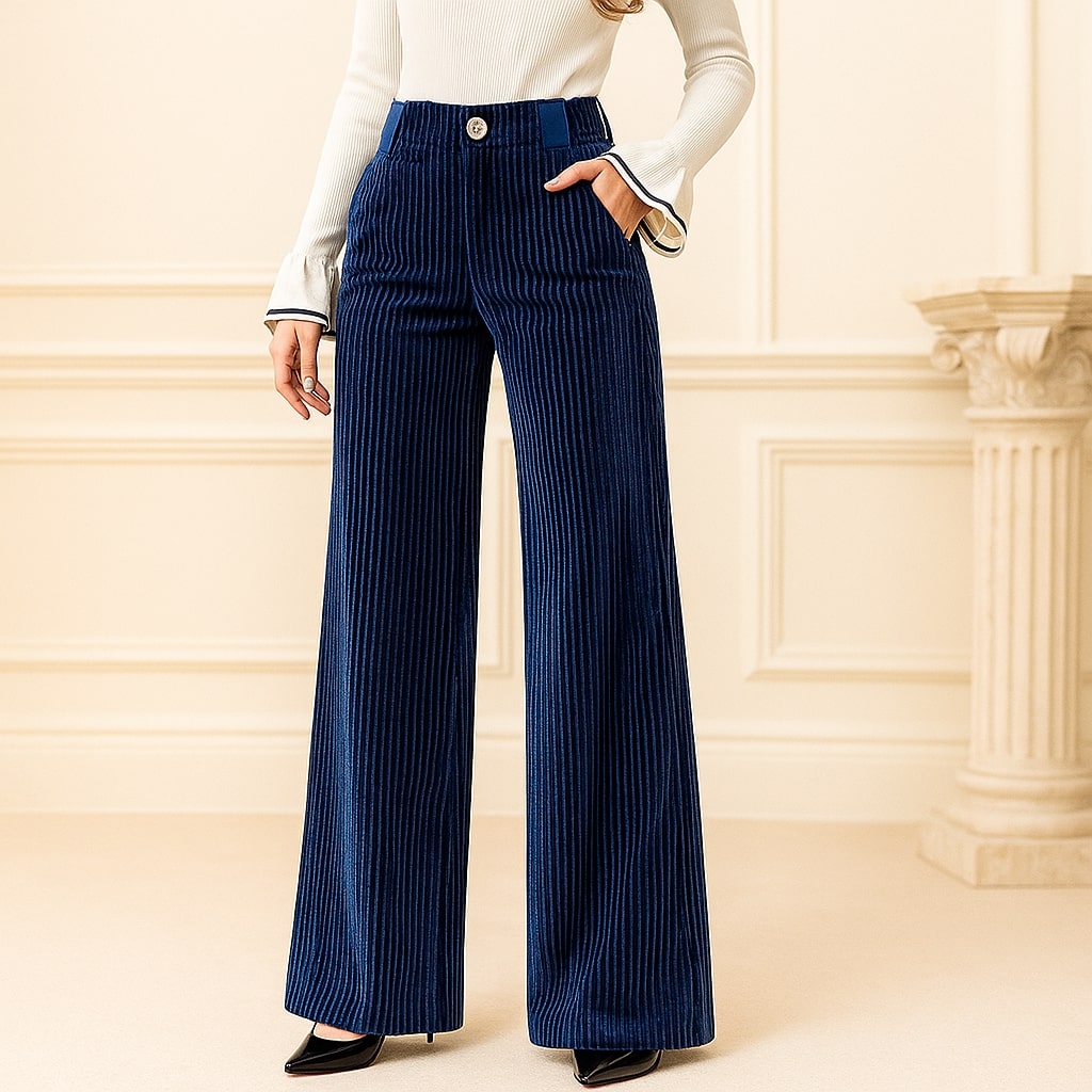 Suki | High Waist Wide Leg Corduroy Trousers