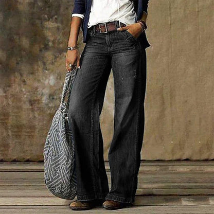 Hetty | Vintage Wash Wide Leg Jeans