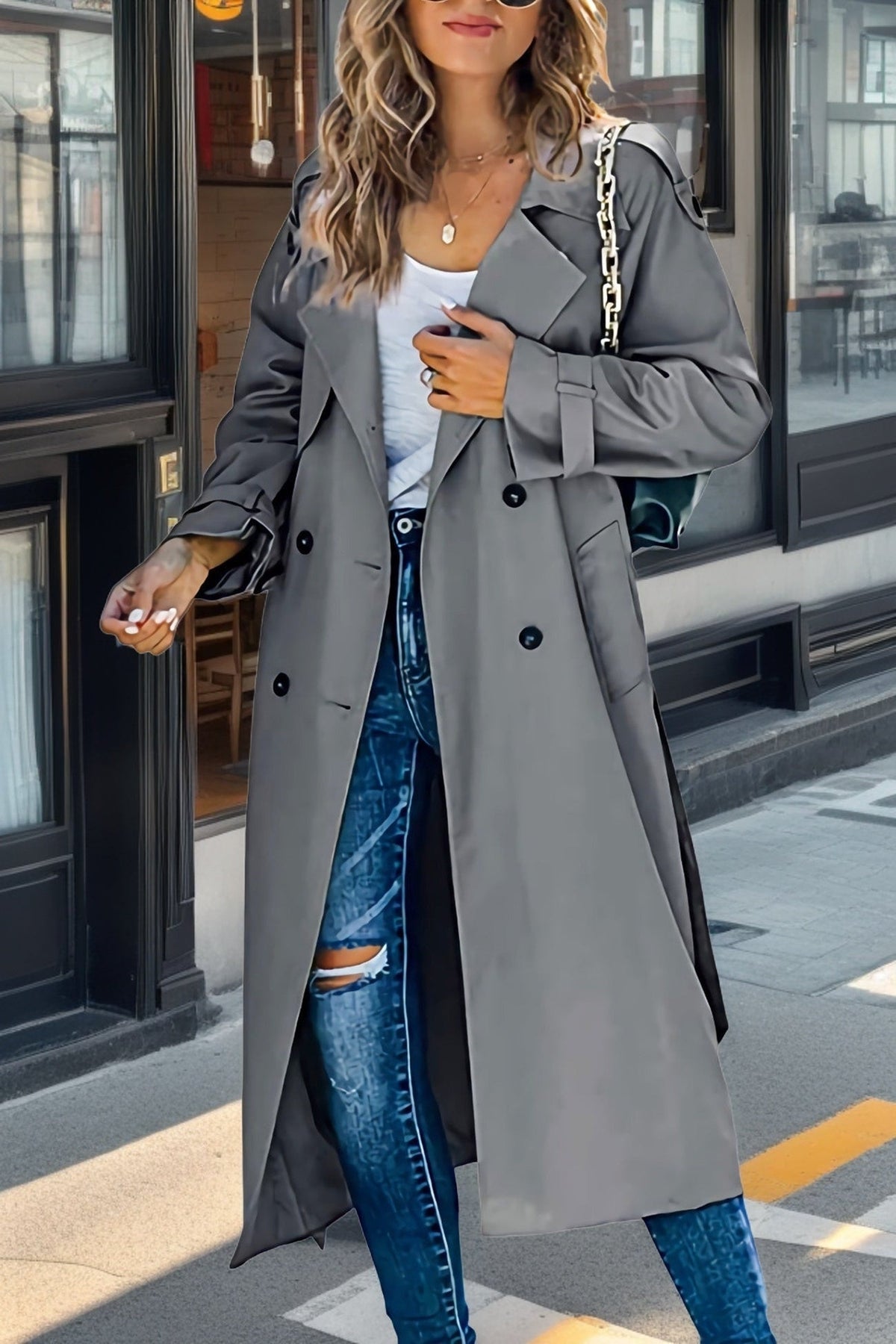 Camden | Belted Double-Breasted Longline Trench Coat