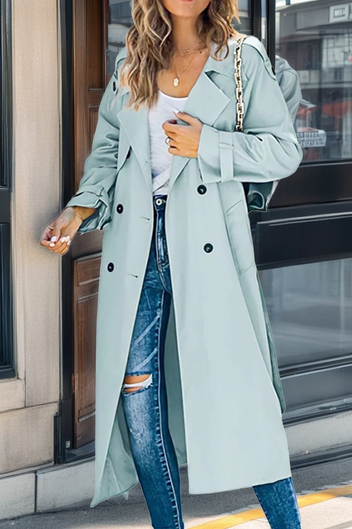Camden | Belted Double-Breasted Longline Trench Coat