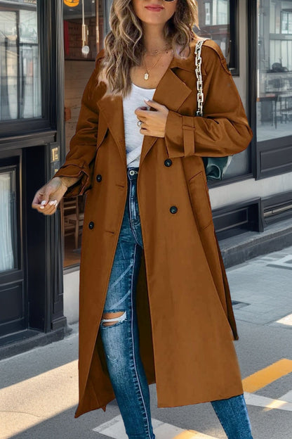 Camden | Belted Double-Breasted Longline Trench Coat