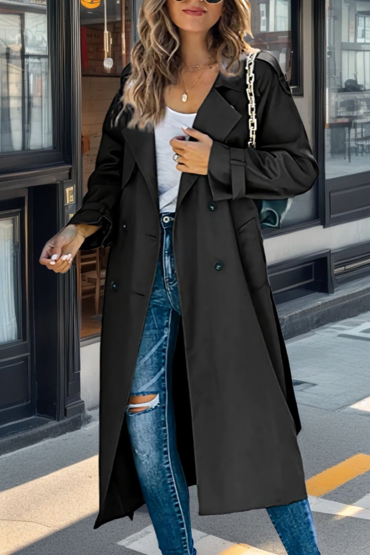 Camden | Belted Double-Breasted Longline Trench Coat