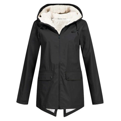 Harper | Waterproof Sherpa-Lined Hooded Rain Jacket