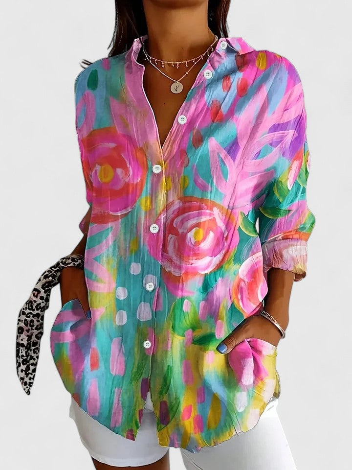 Anica | Colourful Print Relaxed Fit Blouse