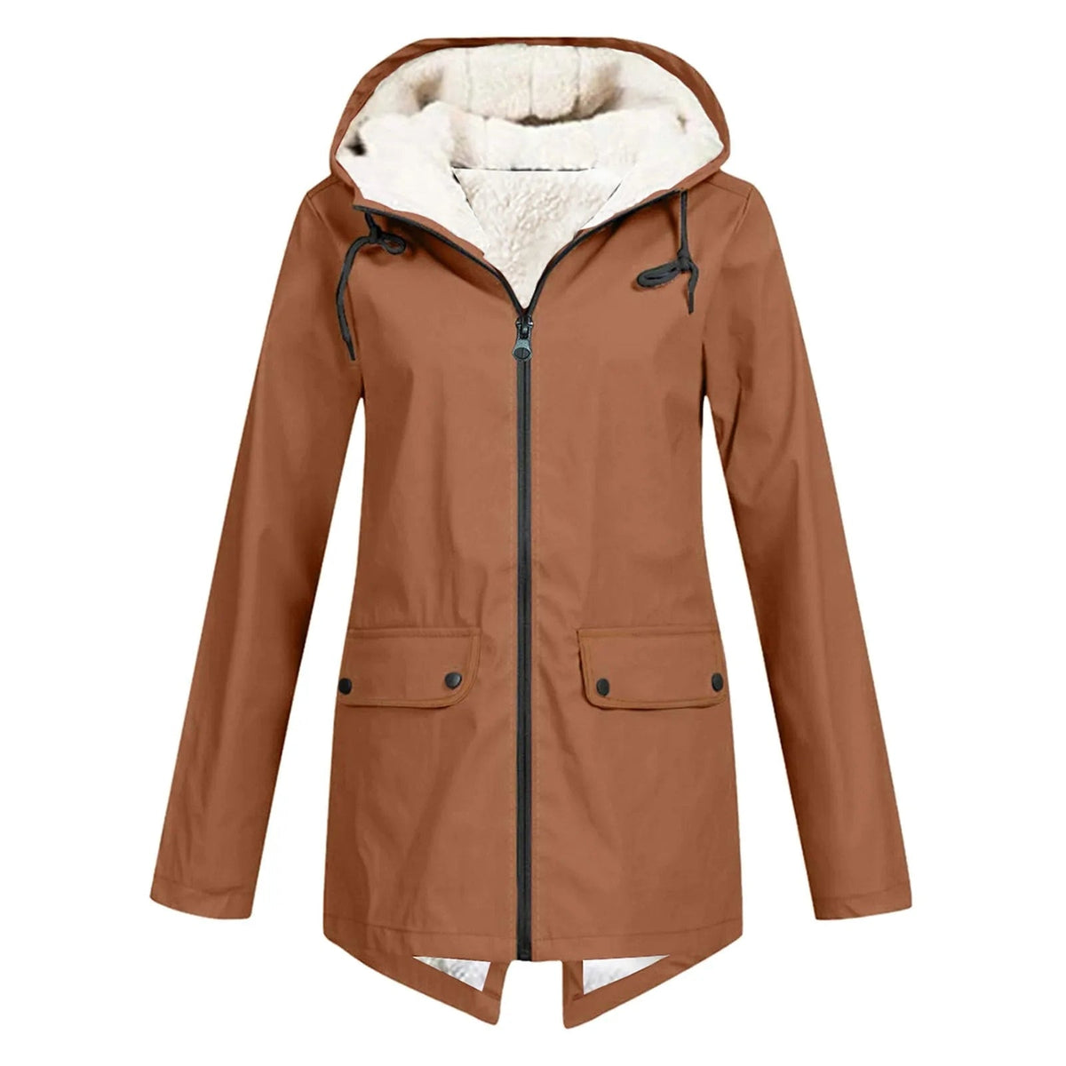 Harper | Waterproof Sherpa-Lined Hooded Rain Jacket