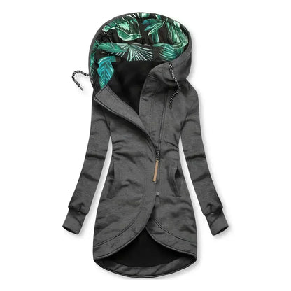 Eden | Waterproof Leaf Print Lined Hooded Rain Jacket