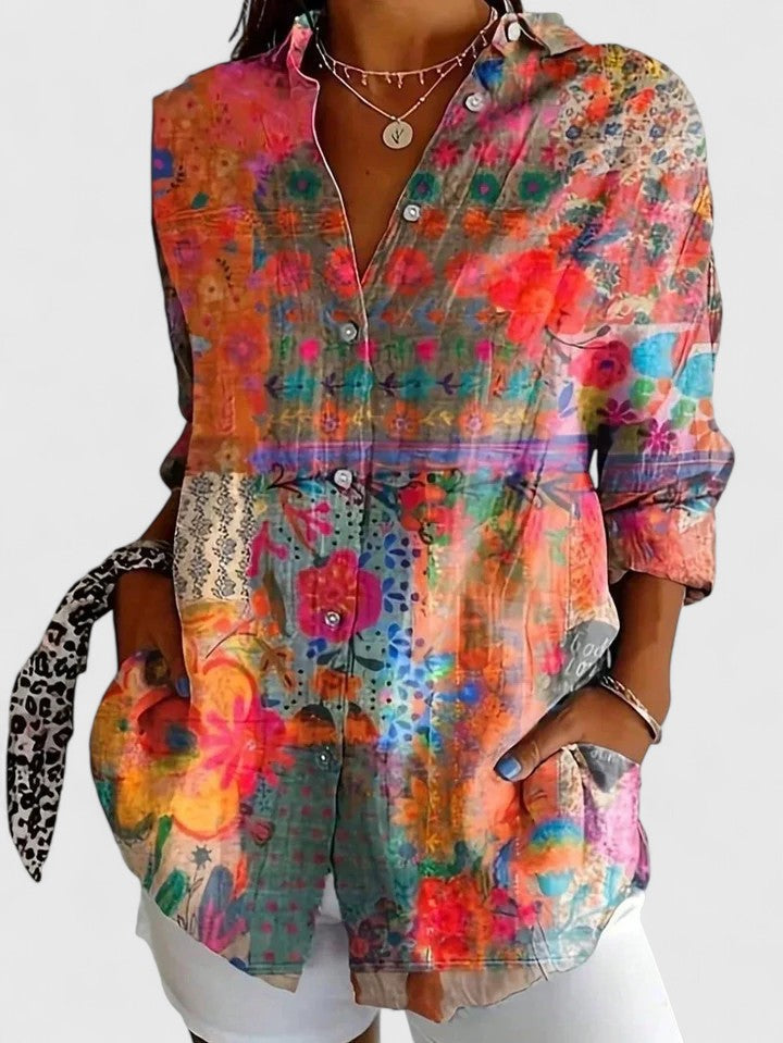 Anica | Colourful Print Relaxed Fit Blouse