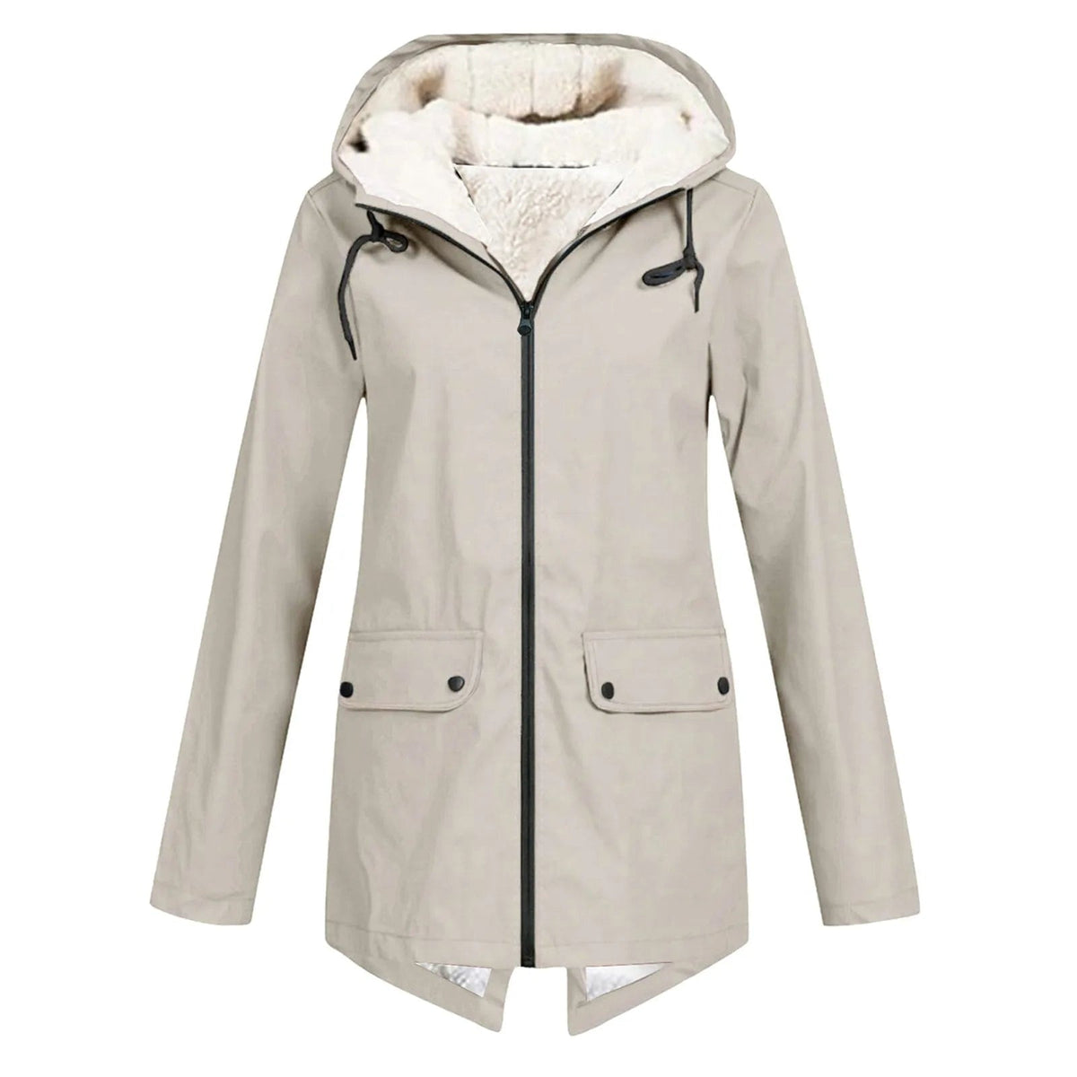 Harper | Waterproof Sherpa-Lined Hooded Rain Jacket