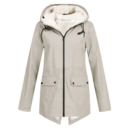 Harper | Waterproof Sherpa-Lined Hooded Rain Jacket