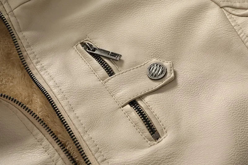Crispin | Hooded Leather Jacket with Wool-Lined Interior