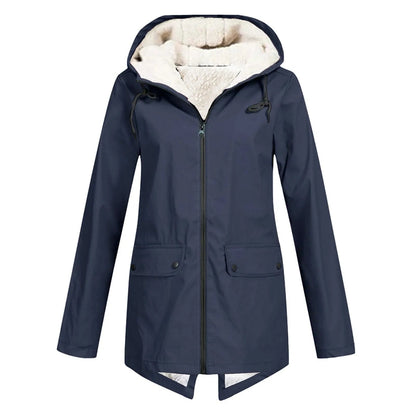 Harper | Waterproof Sherpa-Lined Hooded Rain Jacket