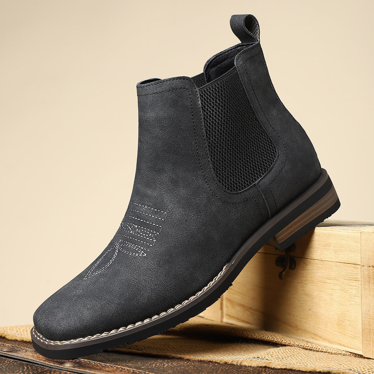 Barnabas | Slip-On Leather Chelsea Boots with Elastic Sides