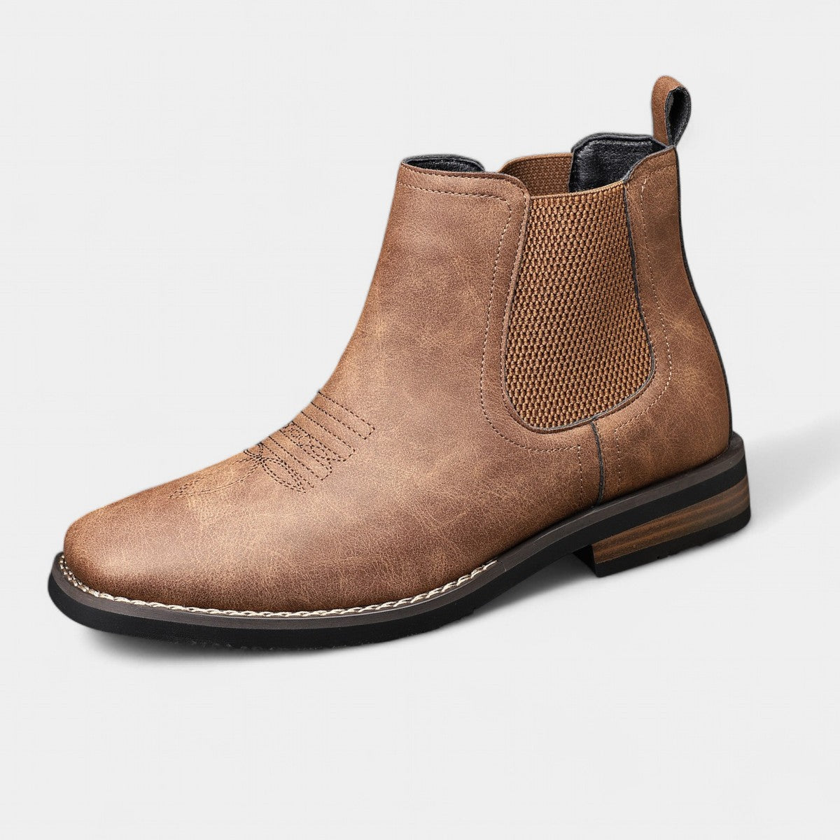 Barnabas | Slip-On Leather Chelsea Boots with Elastic Sides