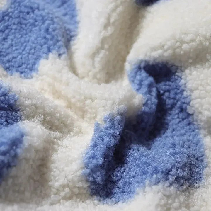 Riley | Reversible Heart-Print Fleece Sherpa Wool Jacket