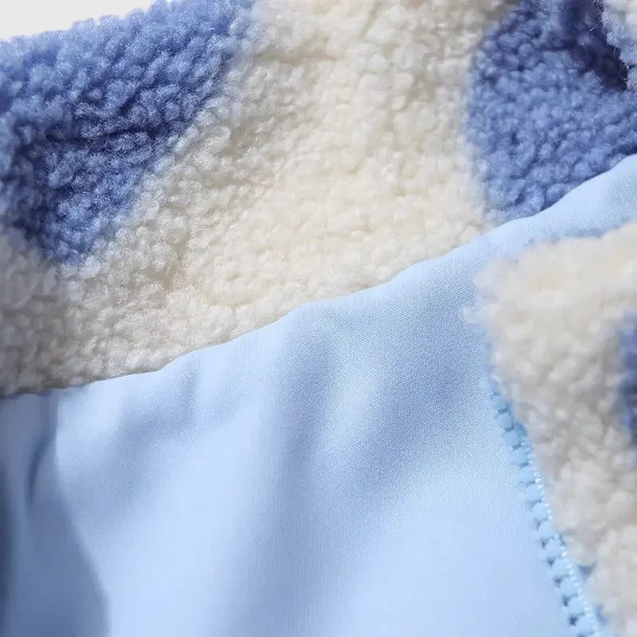 Riley | Reversible Heart-Print Fleece Sherpa Wool Jacket