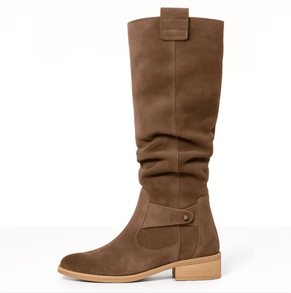 Aldridge | Suede Buckle Knee-High Riding Boots