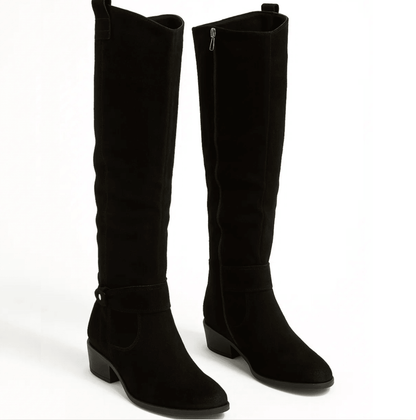 Aldridge | Suede Buckle Knee-High Riding Boots